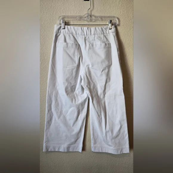▪️SPANX On-The-Go Cropped Wide Leg Pants in Classic White M Petite #93 - Picture 5 of 13